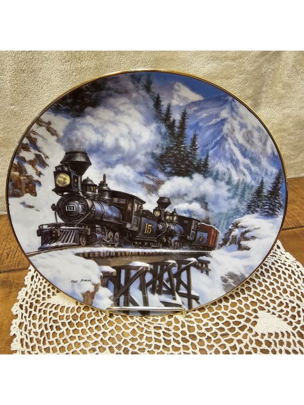 Hamilton - WINTER CROSSING - Winter Rails Collection - Collector Plate # 4796